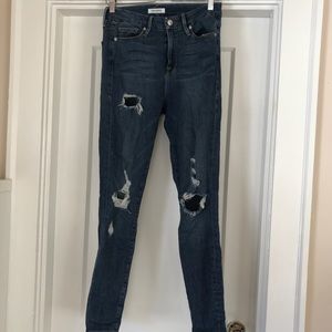 Good American distressed good waist denim